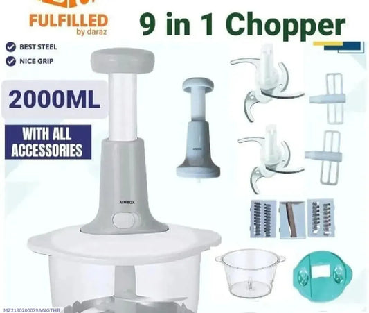 9-in-1 Manual Food Chopper – 2000ML